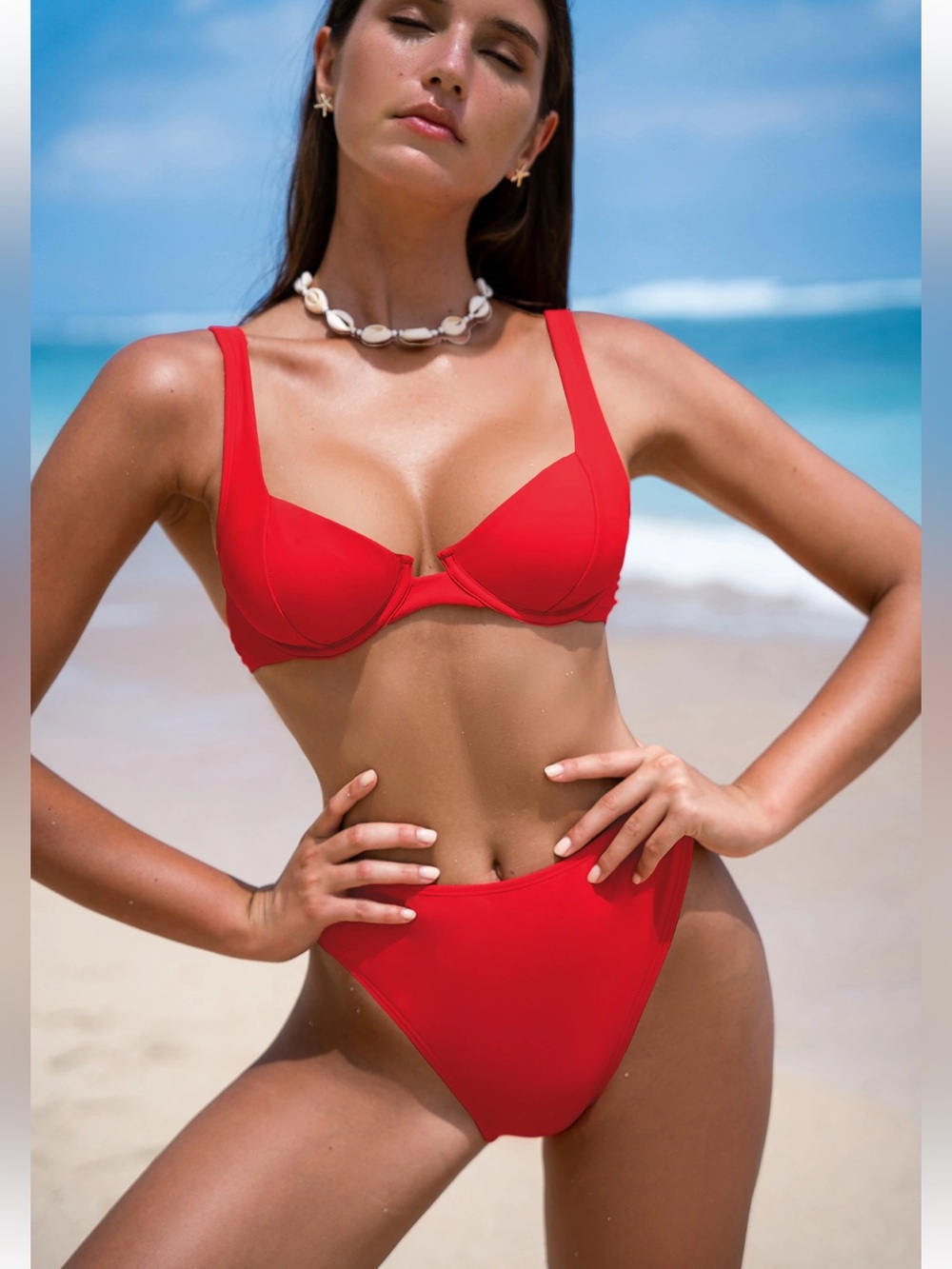 NWT CupShe Red Underwire Bikini Set - size L